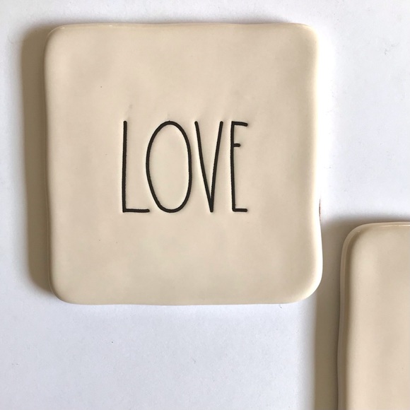 Rae Dunn Artisan Collection by Magenta Ceramic Wedding Drinkware Coaster Set - Picture 5 of 5